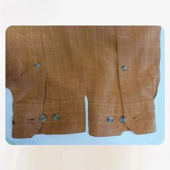 Columbia Ling Sleeve Dress Shirt Copper & Gold Size XXL - Picture 9 of 9